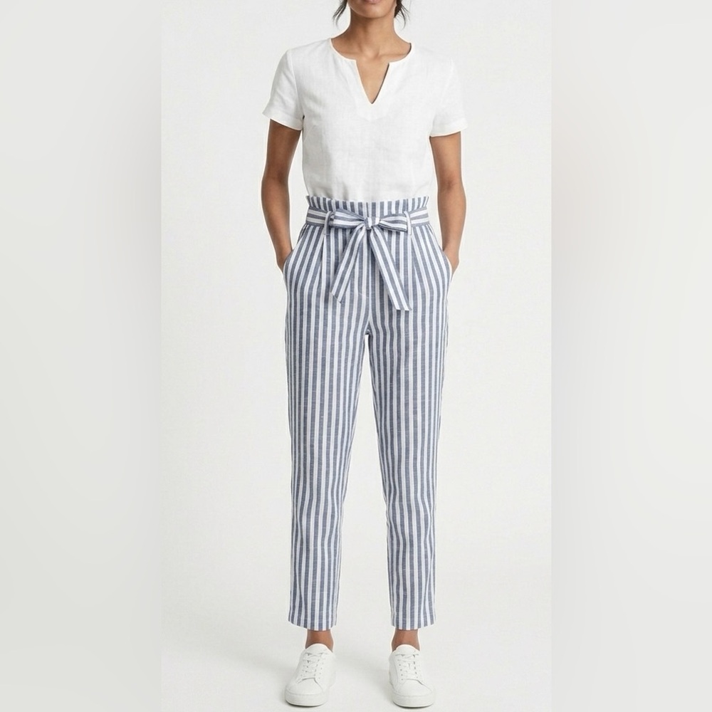 Charlotte Russe Striped Tie-Waist Trousers